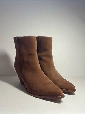 Sam Edelman Women’s Brown Suede Ankle Boots - Classic Zip Side Style